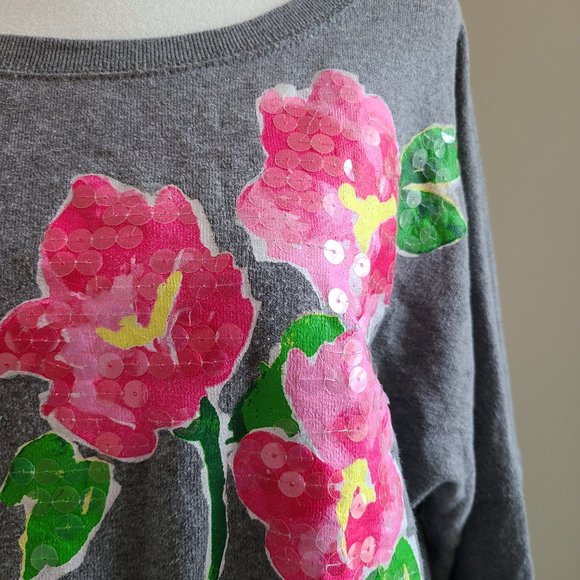 Grey Hollister Sequin Crew Sweater - Picture 3 of 7